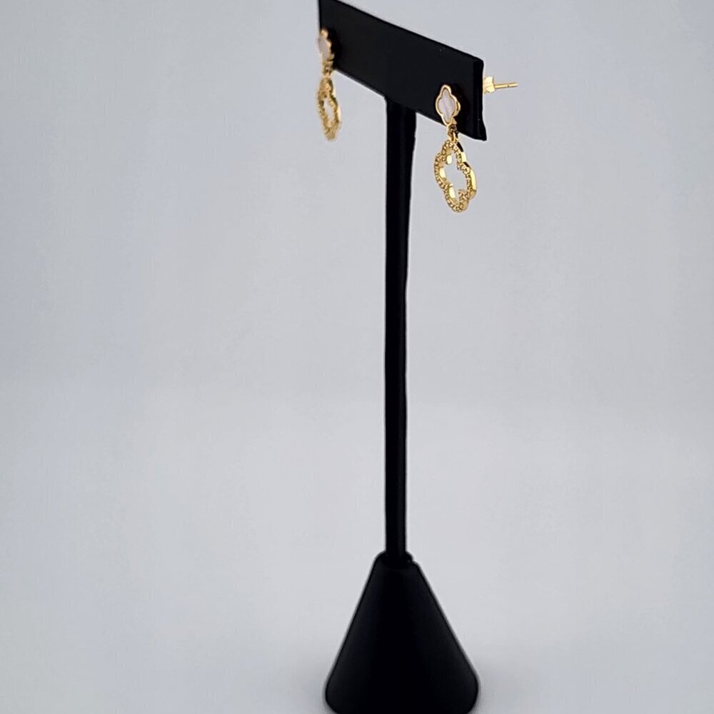 Brand New Brazilian 18k Gold Filled Double Clover Earrings - Picture 9 of 9